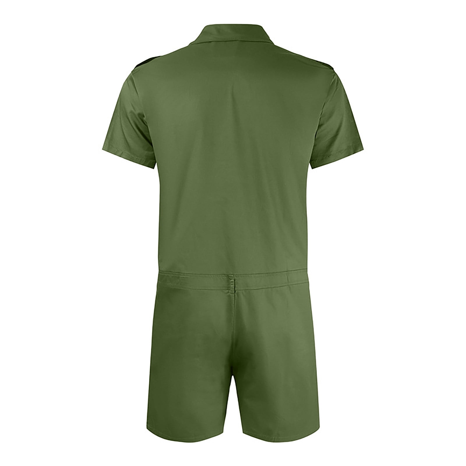 zfhfof Mens Zip-Front Shorts Coverall Short Sleeve Casual Overalls Work Wear One Piece Slim Fit Rompers Jumpsuits with Chest Pockets