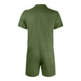 thumbnail image 3 of IROINNID Men's Rompers Male Zipper Jumpsuit Shorts One Piece Romper Bro Short Sleeve Shirt Outfits, 3 of 3