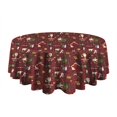 thumbnail image 5 of Red Christmas Santa Pattern Round Tablecloth 60"x60",Wrinkle Wipeable Table Cloth for Kitchen Dining Room Picnic Patio Party, 5 of 6