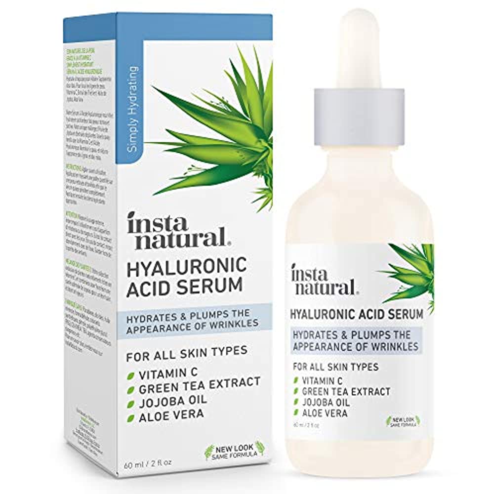 InstaNatural - Hyaluronic Acid Serum - With Vitamin C, Organic & 100% Pure Ingredients for Dry Skin, Wrinkle, Fine Line, Eye Bag Defense - Advanced Anti Aging Moisturizer for Men & Women - 2 oz - image 2 of 6