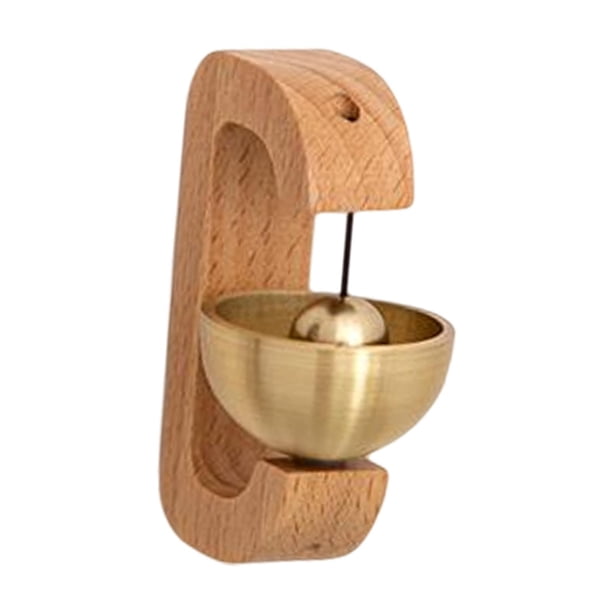 Campana de puerta con campanilla de viento, adorno magnético para negocios, de madera y latón, para comerciantes. Haya D