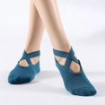 thumbnail image 2 of Babcutegg Pilates Socks for Women Yoga Non-Slip Comfortable and Breathable Athletic Wear with Straps Gym Wear Womens Athletic Wear Blue Size Free Size, 2 of 6