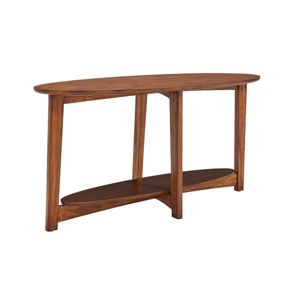 Alaterre Monterey 60"L Console/Media Mid-Century Modern Wood Table, Warm Chestnut
