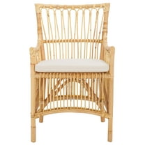 Safavieh Zorianna Rattan Dining Chair with Cushion in White / Natural