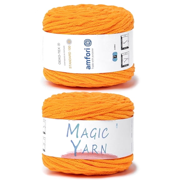 NORVIAN 2 Skeins Soft Fluffy Bulky Chenille Yarn, #5 Chunky Polyester Crochet Yarn, 100g (3.53oz), 65m (71.08yds) Per Skein