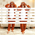 thumbnail image 3 of GiLiling Kids Boys and Girls Animal Tiger Jumpsuit Dress-Up Outfit with Tail for Halloween Costumes Easter (Brown, 18-24 Months), 3 of 4
