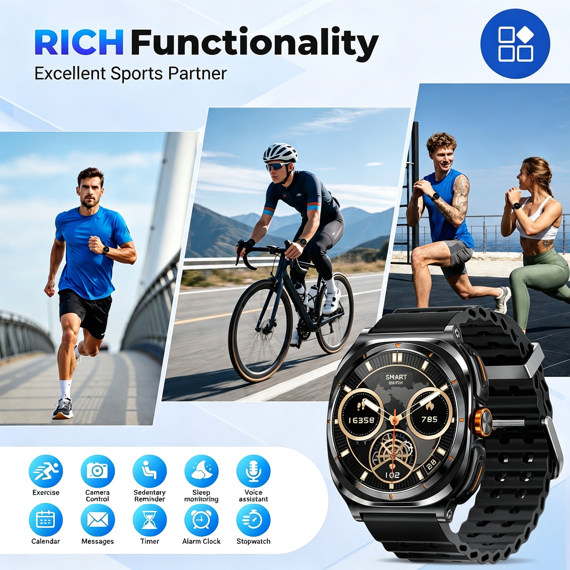 CamelParty Smart Watch with Earbuds, Bluetooth Smart Watches for Men - Answer/Make/Message, Fitness Tracker, Sleep Monitor, IP67 Waterproof Compatible with Android and iPhone, Holiday Gifts