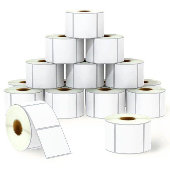 BETCKEY - 2" x 2" (51 mm x 51 mm) Square Labels Compatible with Zebra & Rollo Label Printer,Premium Adhesive & Perforated [16 Rolls, 12000 Labels]
