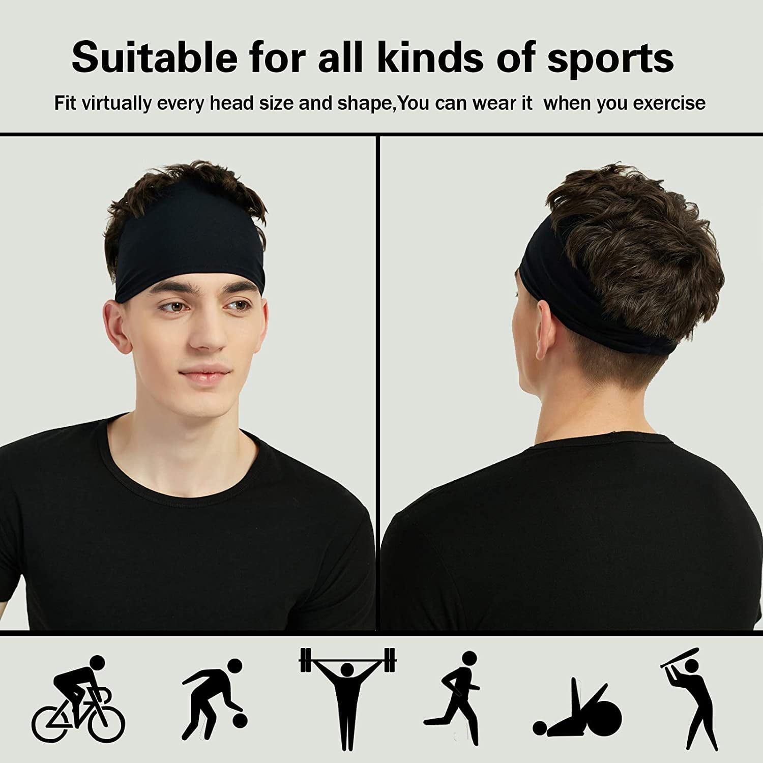 Bandeaux Pour Homme Et Femme – Bandeau De Sport Et Anti-humidité Pour La Course à Pied, Le Cross-training, Le Yoga Et Le Vélo – Rouge