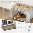 thumbnail image 3 of TIME RAY 48" Dog Crate Furniture, Heavy-Duty Metal Dog House, Decorative Pet House that Doubles as an Indoor Side Table, White, 3 of 7