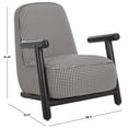thumbnail image 3 of Safavieh Sein Modern Plywood and Fabric Dining Arm Chairs, Black Houndstooth/Black, 3 of 6