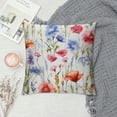 thumbnail image 2 of Nawypu  Flowers Throw Pillow Covers Super Soft Couch Pillow Covers Red Poppy Cushion Cases for Sofa Bed Living Room Home Decor, Watercolor Floral, 2 of 5