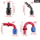 thumbnail image 2 of Piezas de modificación de coche AN4/6/8/10/12-90° junta de refrigeración de aceite invertida de tubería de aceite antifugas rápida-AN8 90° dontodent rojo y azul Kuyhfg Sin marca, 2 of 5