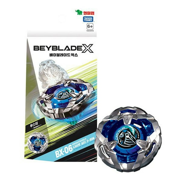 Takara Tomy Beyblade X BX-06 Booster Knight Shield 3-80N Three Eighty Needle Blue Right Spin