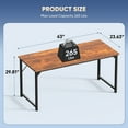 thumbnail image 3 of CONCETTA 63 Inch Computer Writing Desk with Storage Bag, Steel Frame for Home Office Study, Brown, 3 of 9