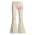 thumbnail image 4 of WhouRiu Girls Casual Flared Pants Fashion Graphic Rigid Waist Trousers With Pockets Kids Comfortable Cute Everyday Wear,13-14 Years, 4 of 5