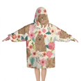 thumbnail image 2 of Pomeranian Dogs and Pioneer Flower Blanket Hoodies for Kids 6-13YR Oversize Wearable Blanket Hoodies for Boys Girls Teens, 2 of 7