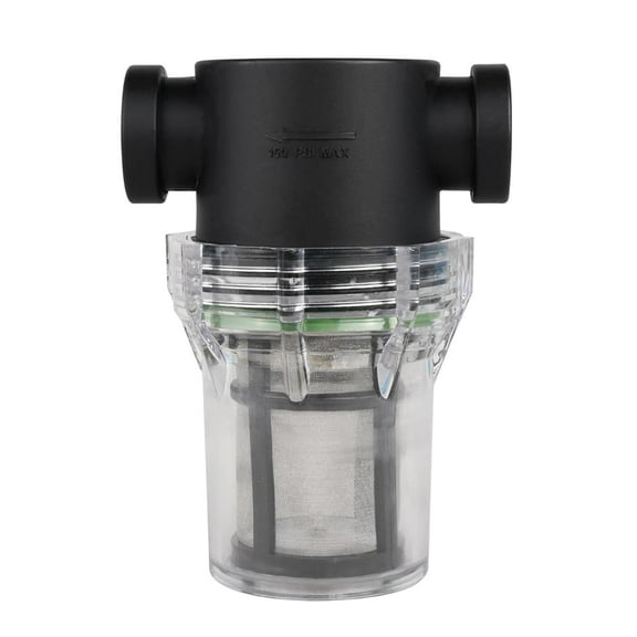 SEAFLO 1/2" Female NPT in-Line Strainer with 100 Mesh Stainless Steel Filter Screen – Clear Bowl for Easy Cleaning | Model SF-ST-12 (1-Pack)