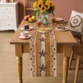 thumbnail image 2 of Western Texas Star Vintage Table Runner - 70 Inch Long Retro Farmhouse Yellow Brown Wooden Cotton and Linen Blended Dress Scarves Farmhouse Table Runner for Kitchen Dining, Coffee Table, 13" x 70", 2 of 8
