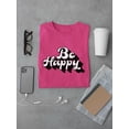 thumbnail image 3 of Be Happy Slogan T-Shirt Men -Image by Shutterstock, Male Large, 3 of 4