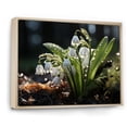 thumbnail image 2 of Designart "White Green Snowdrops landscape II" Floral Floater Framed Canvas Wall Art, 2 of 7