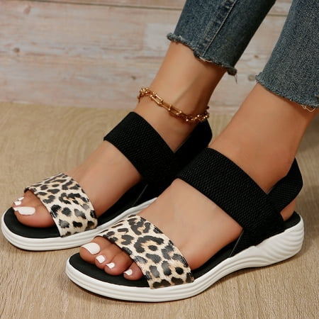 

2024 Summer Washable Slingback Orthopedic Slide Sport Sandals Comfy Knit Thick Bottom Fish Mouth Casual Sandals Mesh Soft Sole Casual Women s Shoes