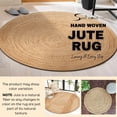 thumbnail image 4 of Savi Home Handwoven Jute Braided Round Area Rug 3 Feet Natural Reversible Farmhouse, 4 of 5