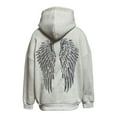 thumbnail image 6 of Women's Graphic Hoodies Plus Size Sparkly Wing Graphic Long Sleeve Pullover Sweatshirts Fall Winter Outfits Casual Loose Fit Tops, 6 of 7