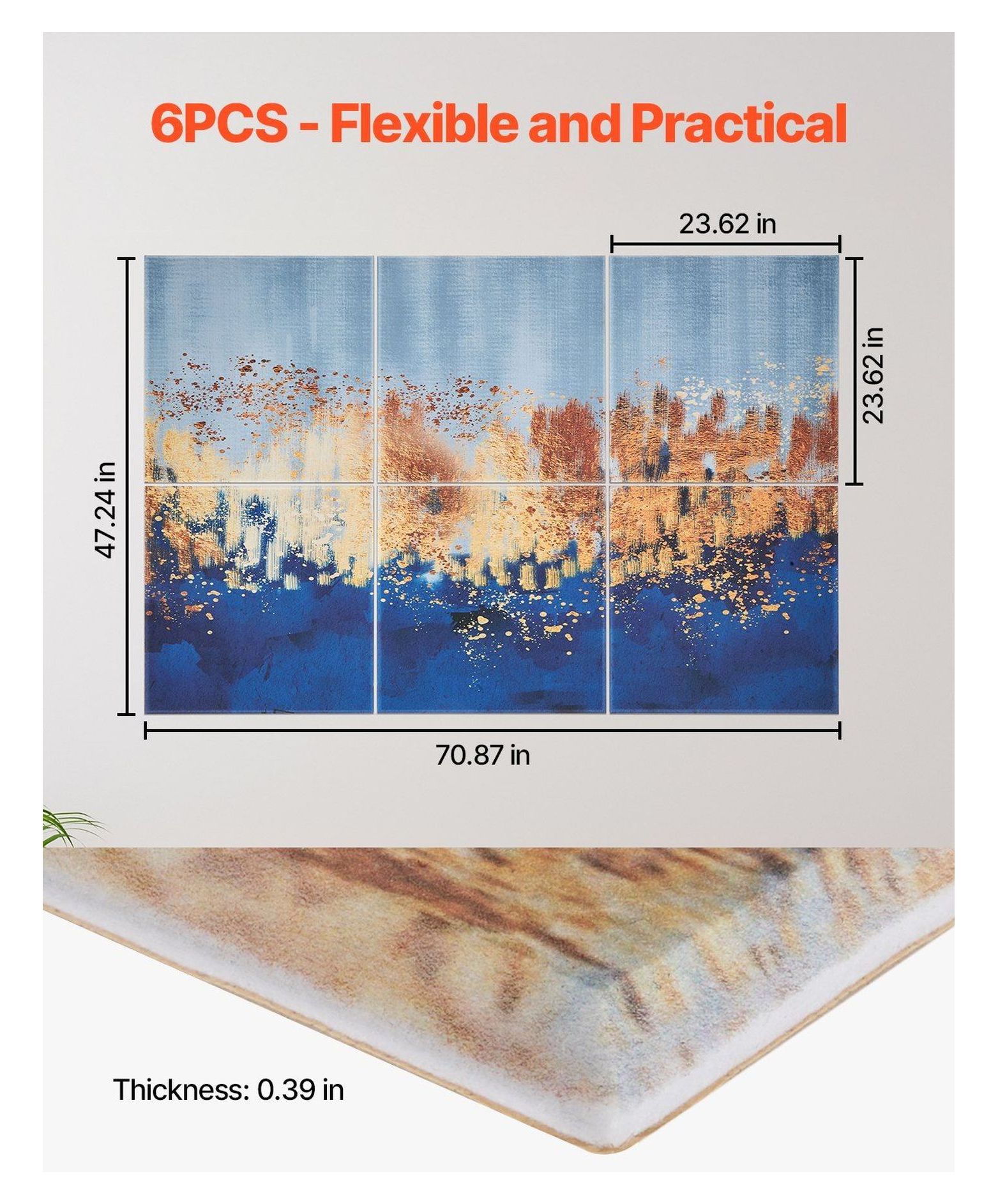 Acoustic Panels 6 Pack 23.6x23.6 inch Self Adhesive Soundproofing Wall Panels for Home Studio - Pastel Colors Noise Reduction