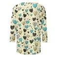 thumbnail image 4 of Ailaofu Womens 3/4 Sleeve Crew Neck Valentine T Shirts Love Heart Printed Graphic Tee Tops, 4 of 5