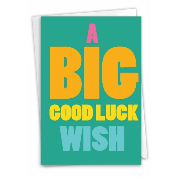 NobleWorks Good Luck Greeting Card with 5 x 7 Inch Envelope (1 Card) Good Luck Wish C10049GLG