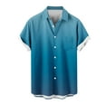 thumbnail image 4 of Yanghang Shirts For Men Men'S T-Shirts Men Casual Fashion Turndown Collar Gradient Print Short Sleeve Button Shirt Tops Blouse Mens Shirts, 4 of 4