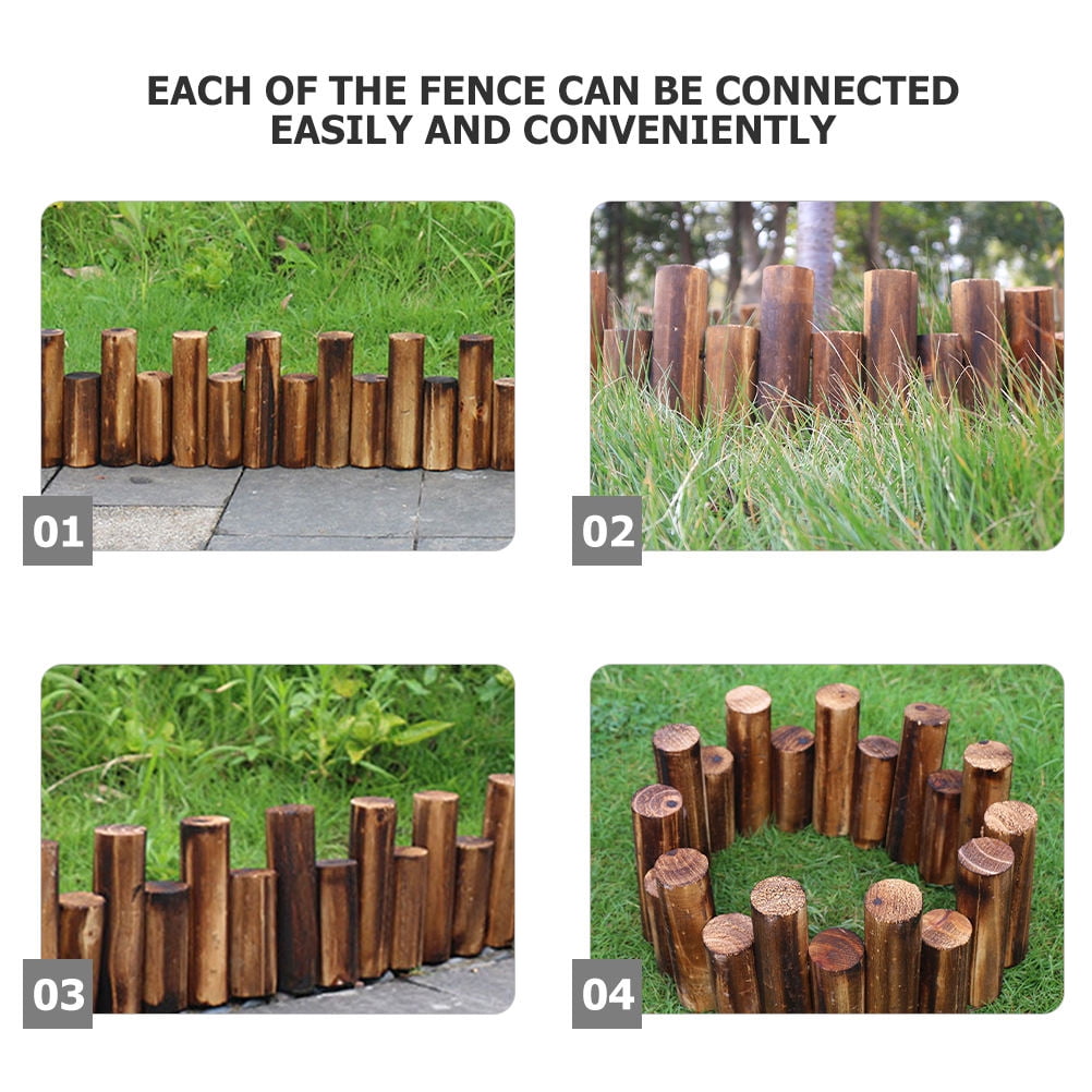 SHOWERORO Garden Bed Edging Fence Light Brown Wood 1Pack