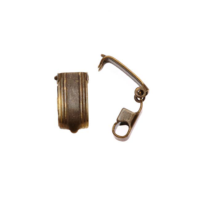 Vintaj Clasps, FoldOver Bracelet 13x6.5mm, 2 Pieces, Natural Brass