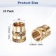 thumbnail image 3 of Uxcell 25-Pack Insertos roscados - M8 x 12 mm tuercas de inserción de latón de calentamiento 10 mm OD, 3 of 6