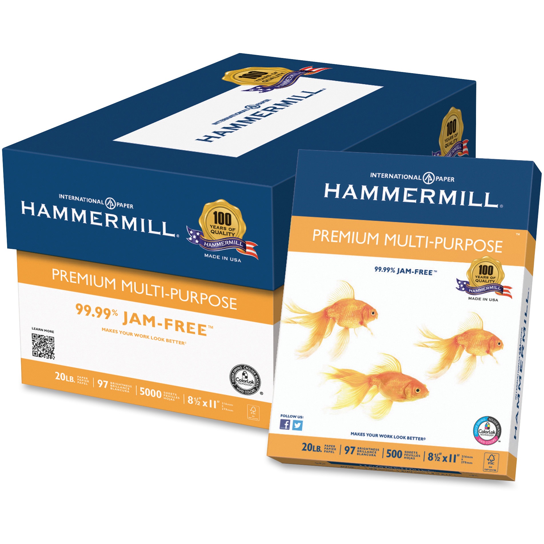 Hammermill, HAM106310, 20 lb Premium Multipurpose Paper, 5000 / Carton