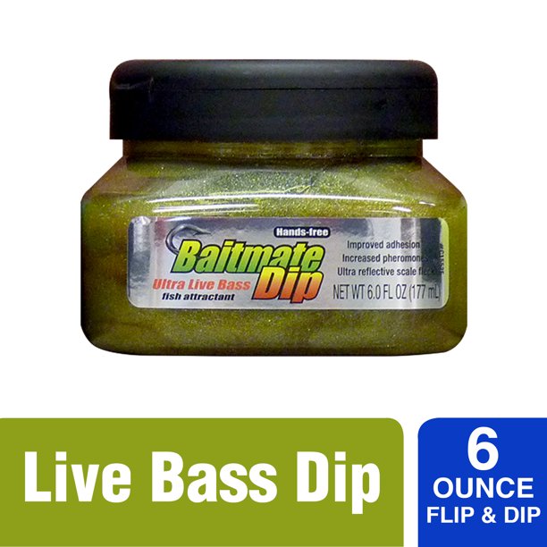Baitmate Live Bass Dip Jar 552, Fish Attractant for Lures and Bait