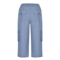 thumbnail image 4 of Pants for Women Work Drawstring Cropped Cargo Capris With Pockets for Outdoor Hiking Palazzo Wide Leg Pants, 4 of 4