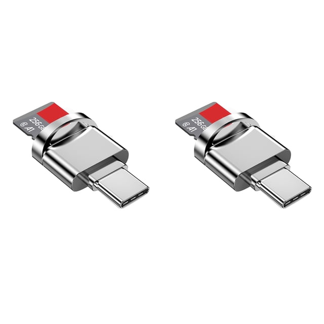 2X Adaptador de Lector de Tarjetas Micro-SD, USB Tipo C una Lector de Tarjetas Micro-SD/TF Adaptador de Tarjetas Micro-SD para Tipo-C,B