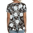 thumbnail image 6 of Yuwull Blouses For Women Casual, Womens Plus Size Summer Tops Casual V Neck Hollow Tee Shirts Leaf Sleeve Fashion Loose Blouse, 6 of 7