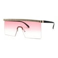 thumbnail image 2 of Rhinestone Jewel Brow Line High Temple Half Rim Flat Top Sunglasses Gold Pink, 2 of 4