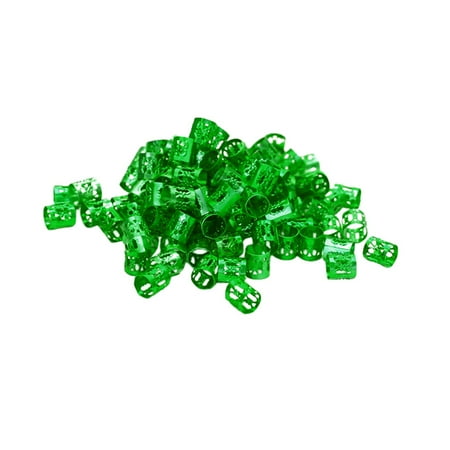

Aluminum Beads Braid Hair Clips Decoration Wig Lock Tube Rings 100PCS Green J