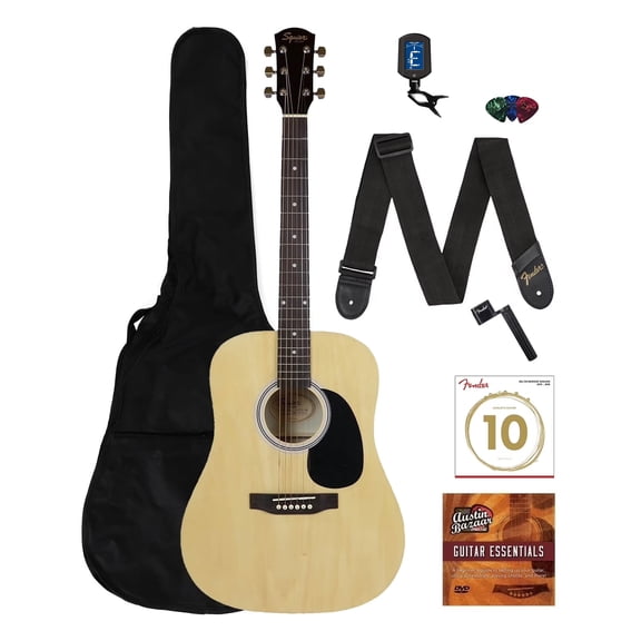 Fender Squier Dreadnought Acoustic Guitar - Natural w/ Gig Bag