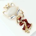 thumbnail image 4 of Elegant Foxes Brooch With Pearls Accent For Women Fashion Jewelry Accessories, 4 of 9