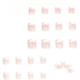 thumbnail image 3 of 24 piezas de uñas postizas cortas cuadradas XCF patrón de uñas francesas blancas, 3 of 4
