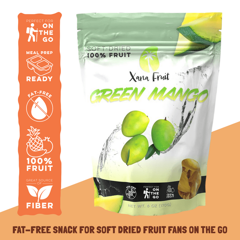 Xana Fruit Soft Dried Fruit - Green Mango Dried Fruit, 100% Fruit