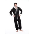 thumbnail image 4 of Big Feet Black Hoodie Jumpsuit Hooded Playsuit One Piece Sleeper Loungewear, 4 of 4