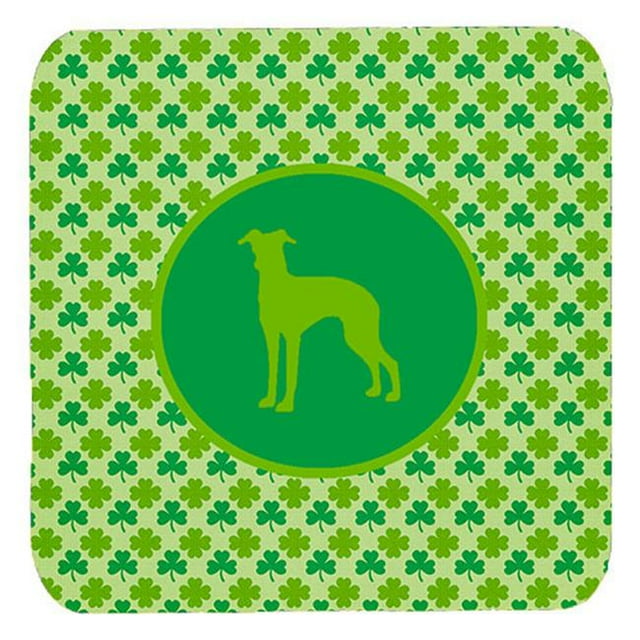 Carolines Treasures SDK1102-C-FC Italian Greyhound Lucky Shamrock Foam Coasters- Set Of 4