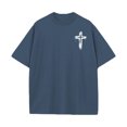 thumbnail image 5 of adaychics Men Christian T Shirts Cross Print Short Sleeve Round Neck Cotton Tee Shirt Loose Fit Summer Tops for Daily, 5 of 9