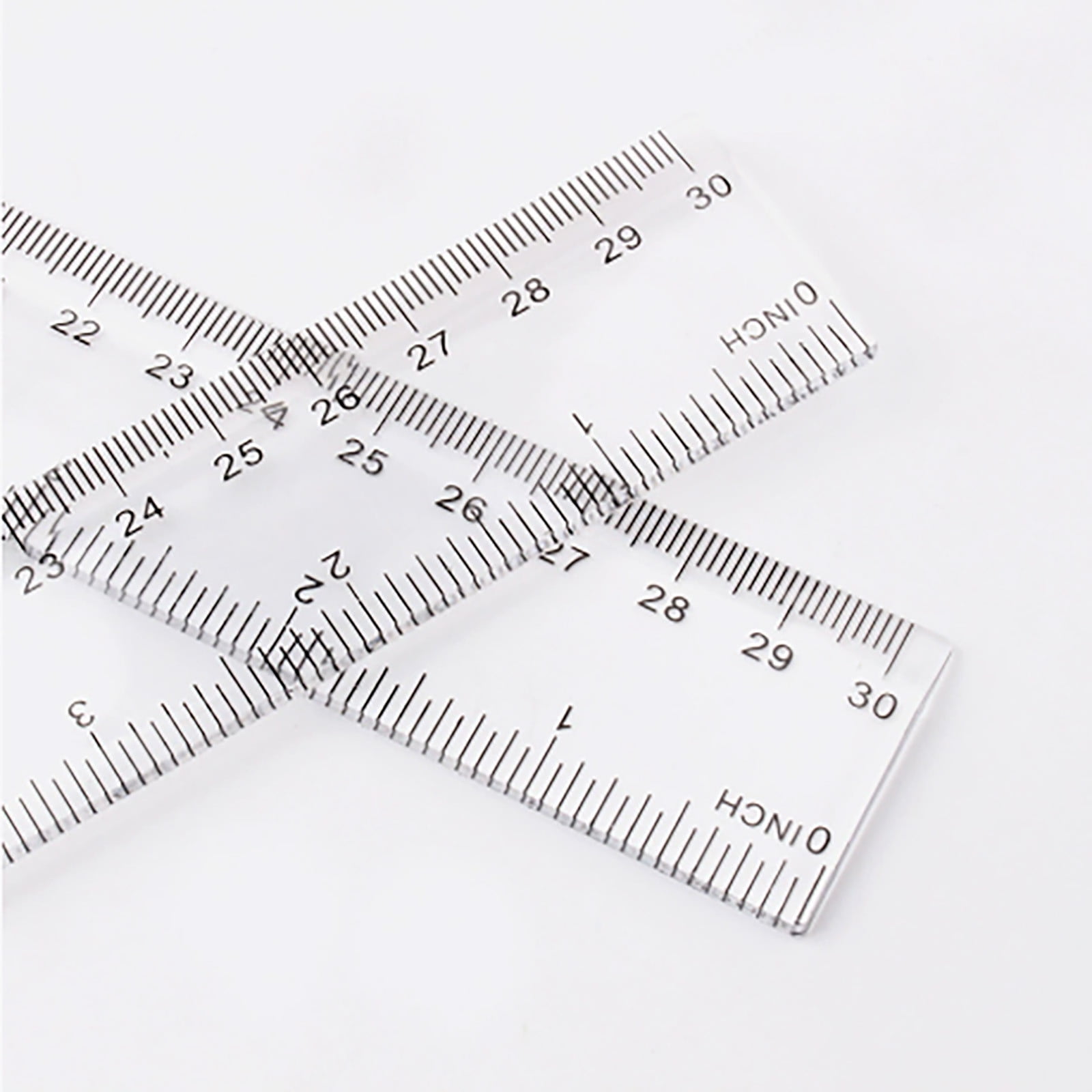 Clear Plastic Ruler - 30cm, Transparent, Double Scale, for Students and Measurement